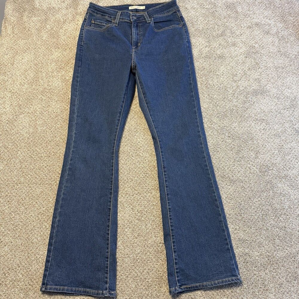 Levi's 725 High Rise Bootcut Women's Jeans Size 29x30 Dark Wash Stretch Blue